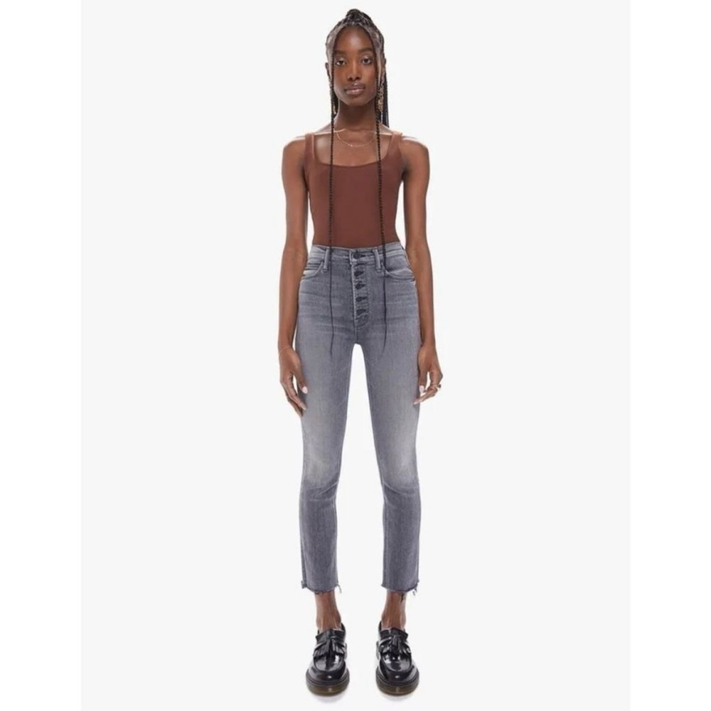 Mother The Pixie Dazzler Ankle Fray Jeans in Digging Up Dirt Size 34 Raw Hem